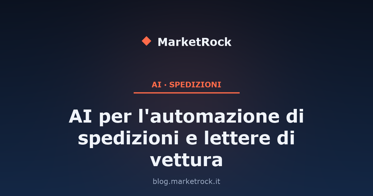 AI per l'automazione di spedizioni e lettere di vettura