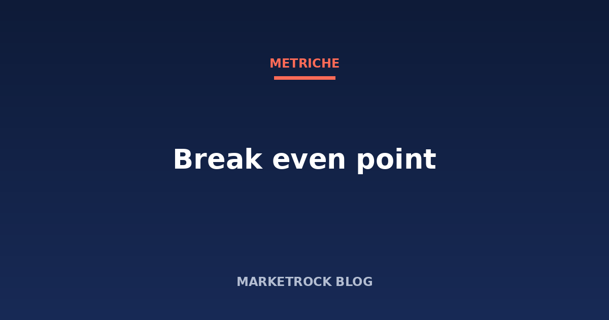 Break even point: quando un ecommerce va in pareggio
