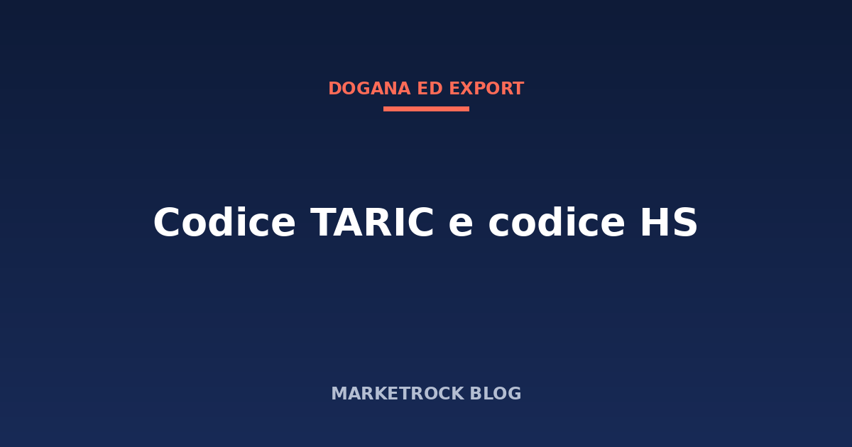 Codice TARIC e codice HS: come classificare i prodotti in dogana